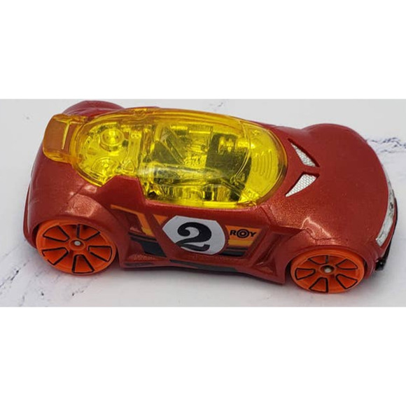 Hot Wheels 2020 Action Series High Voltage Red with Orange 5 Spoke Wheels - Picture 2 of 7